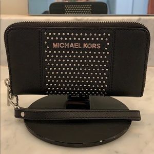 Michael Kors Wallet • Black with Silver Studs